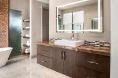 Unionlands Cabinetry Modern Washroom Vanity Plywood Melamine Slab Flat Panel With Granite Countertop
