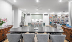 Unionlands Cabinetry Light Green Matte Lacquer Painted Shaker Panel Mini Kitchen Furniture With Open Floating Shelves and Glass Door Island Cabinet