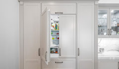 Unionlands Cabinetry Cream White Shaker Door Painted Kitchen Cabinet Handles Luxury For Sale With Integrated Refrigerator Cabinets Large Storage Space