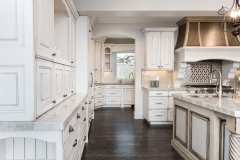 Unionlands Cabinetry Solid Wood Painted Kitchen Cabinet Raised Panel With Black Wiped Glaze Giving an Aged and Antiqued Appearance