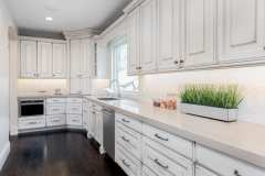 Unionlands Cabinetry Solid Wood Painted Kitchen Cabinet Raised Panel With Black Wiped Glaze Giving an Aged and Antiqued Appearance