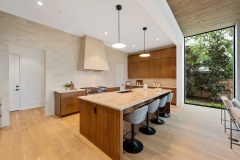 Unionlands Cabinetry Timber Veneer Finish Cabinets Modern Design Full Kitchen Furniture MDF Slab Door Materials And Open Floating Shelves