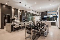 Unionlands Cabinetry Modular Kitchen Cabinets Modern Black Matte Lacquer Painted Handleless Finger Pull Slab Door With Waterfall Countertop