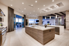 Unionlands Cabinetry Modern Kitchen Cabinets Wood Grain Melamine Finish Slab Panel Double Islands Large Storage Space