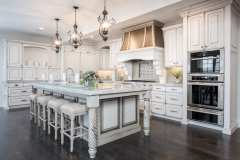 Unionlands Cabinetry Solid Wood Painted Kitchen Cabinet Raised Panel With Black Wiped Glaze Giving an Aged and Antiqued Appearance