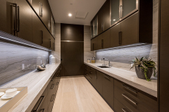 Unionlands Cabinetry Modular Kitchen Cabinets Modern Black Matte Lacquer Painted Handleless Finger Pull Slab Door With Waterfall Countertop