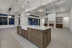 Unionlands Cabinetry Manufacture Supplier White Shaker Panel Door Large Open Kitchen Cabinets With Marble Benchtop Wood Grain Island