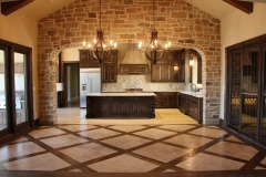 Unionlands Cabinetry Raised Panel Applied Molding Stain Kitchen Cabinets With Granite Benchtop Island for Builders and Designer Factory Price