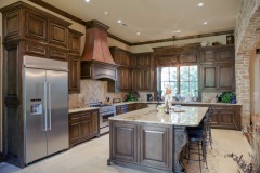 Unionlands Cabinetry Raised Panel Applied Molding Stain Kitchen Cabinets With Granite Benchtop Island for Builders and Designer Factory Price