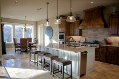 Unionlands Cabinetry Full Custom Traditional Design Raised Panel Kitchen Furniture Stain Finish Solid Wood With With White Painted Island Cabinet