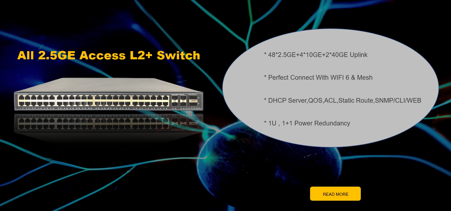 Lycom Ethernet Switch 48*2.5GE+4*10GE+2*40GE