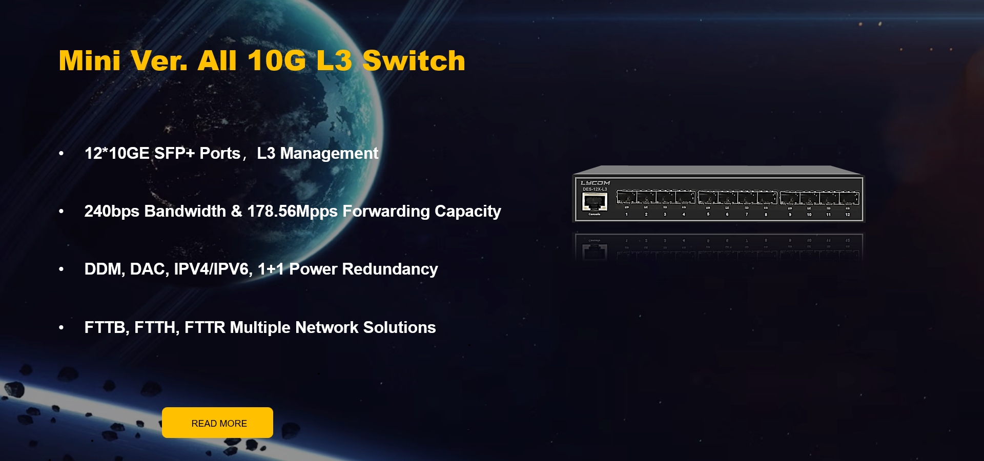 All 10GE Fiber L3 Switch