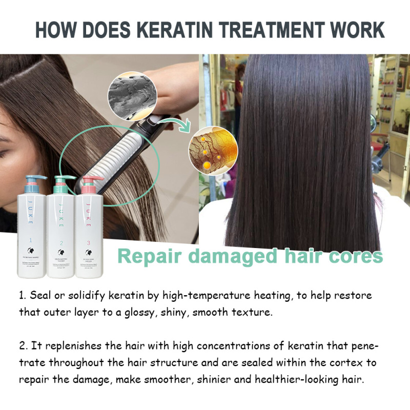 Professional Brazilian Keratin Hair Smoothing Treatment Organic Best Blowout Straightening System for Dry and Damaged Hair