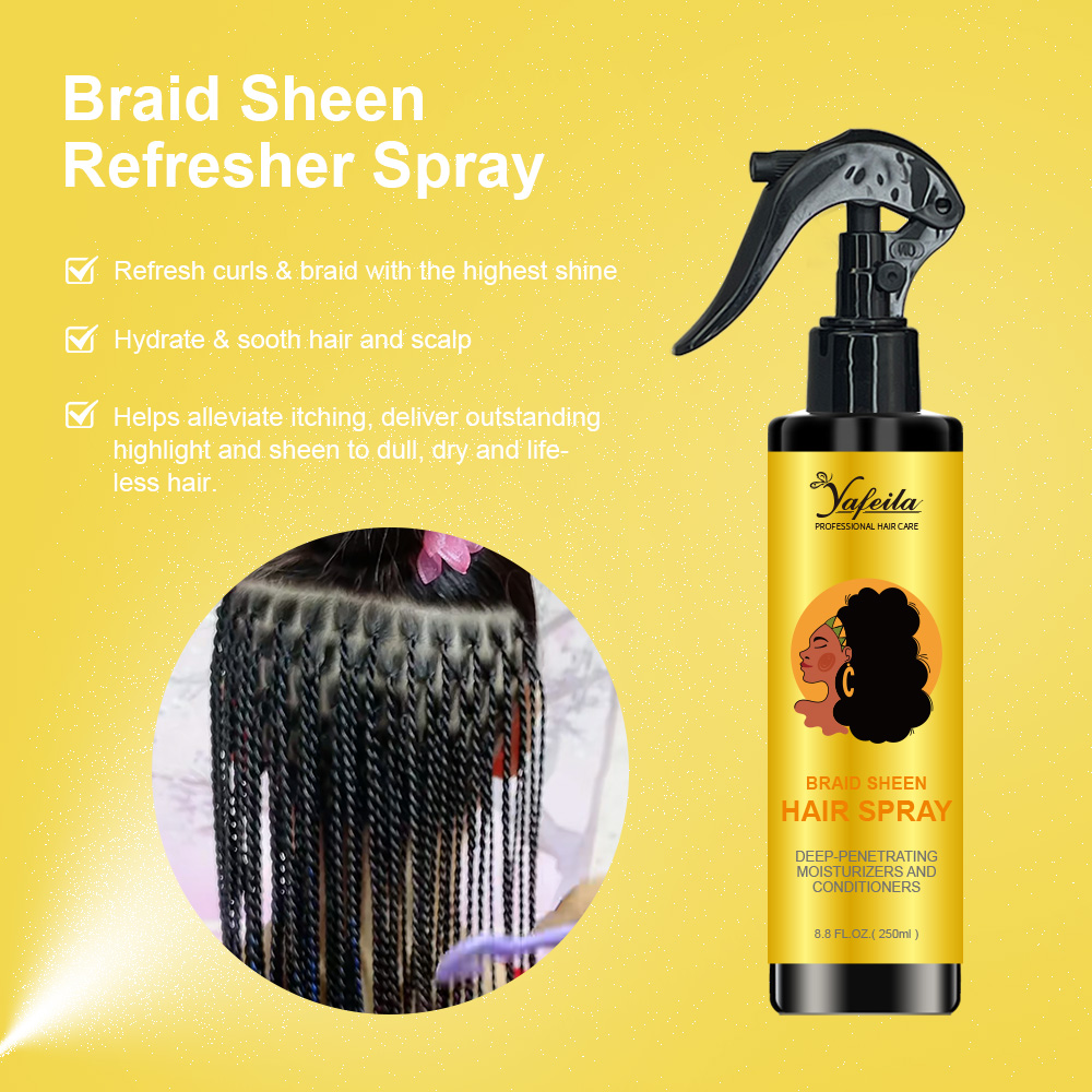 Custom Label Oil Sheen Spray For Braids, Refreshing, Moisturizing, Soothes Itching, Extra Shine