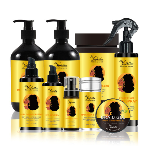 Custom Logo Moisturizing &amp; Volumizing Hair Care Set For Afro Black 4C Curly Hair