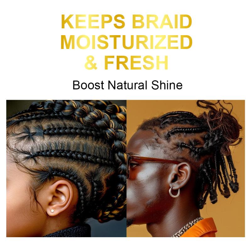 Custom Label Oil Sheen Spray For Braids, Refreshing, Moisturizing, Soothes Itching, Extra Shine