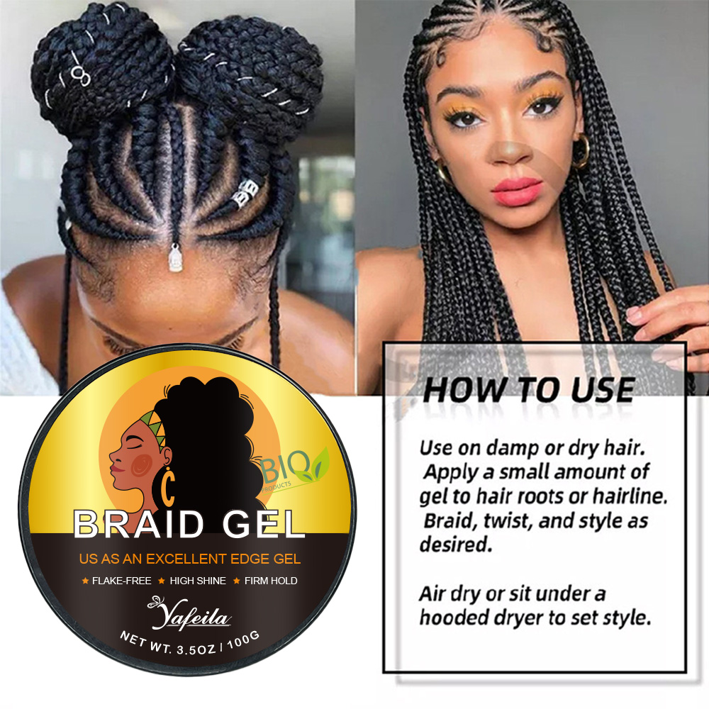 Extreme Hold Braid Gel for Braids, Locks, Twists, Cornrows, Smooths & Tames Frizz