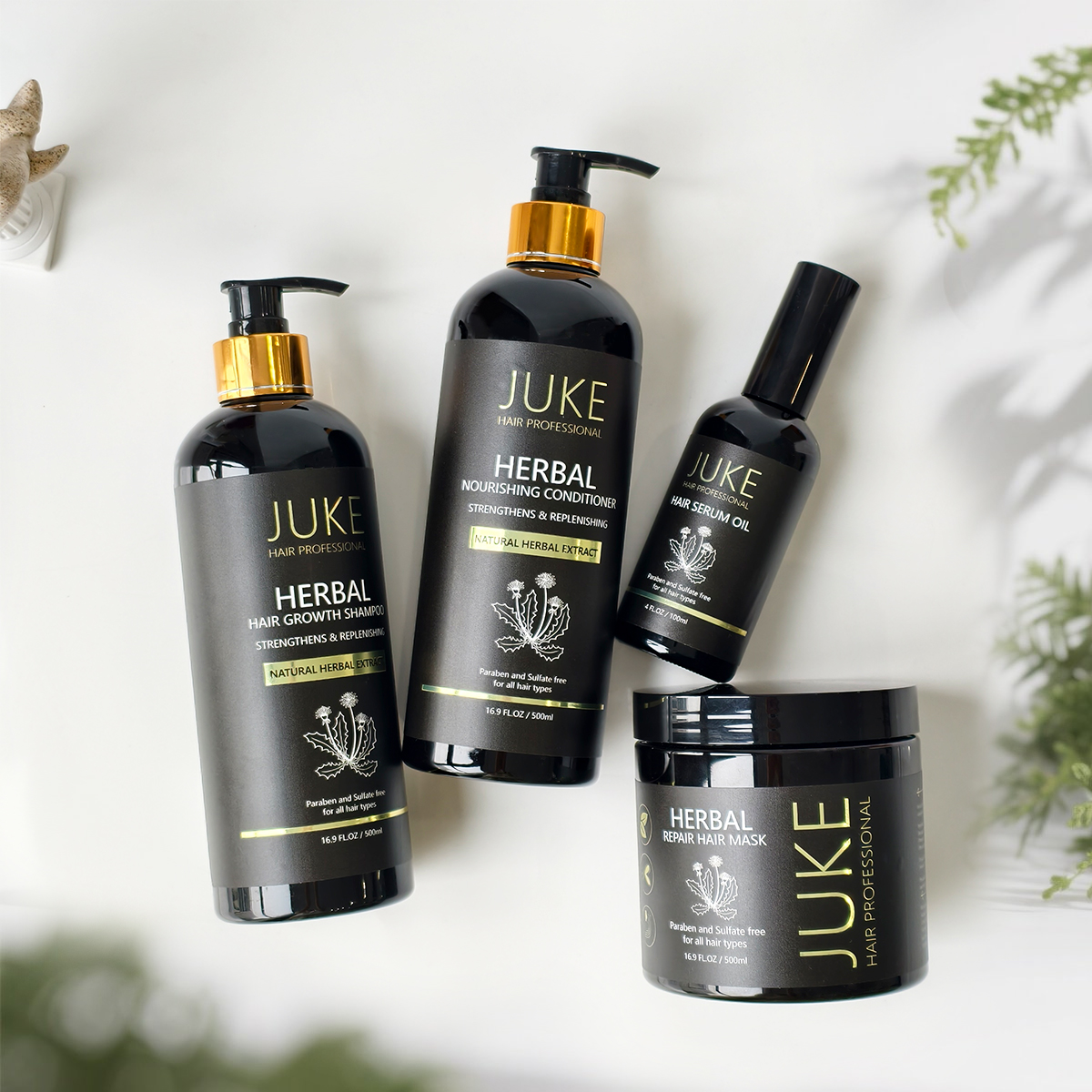 Natural Sulfate Free Herbal Strengthening Hair Care Set