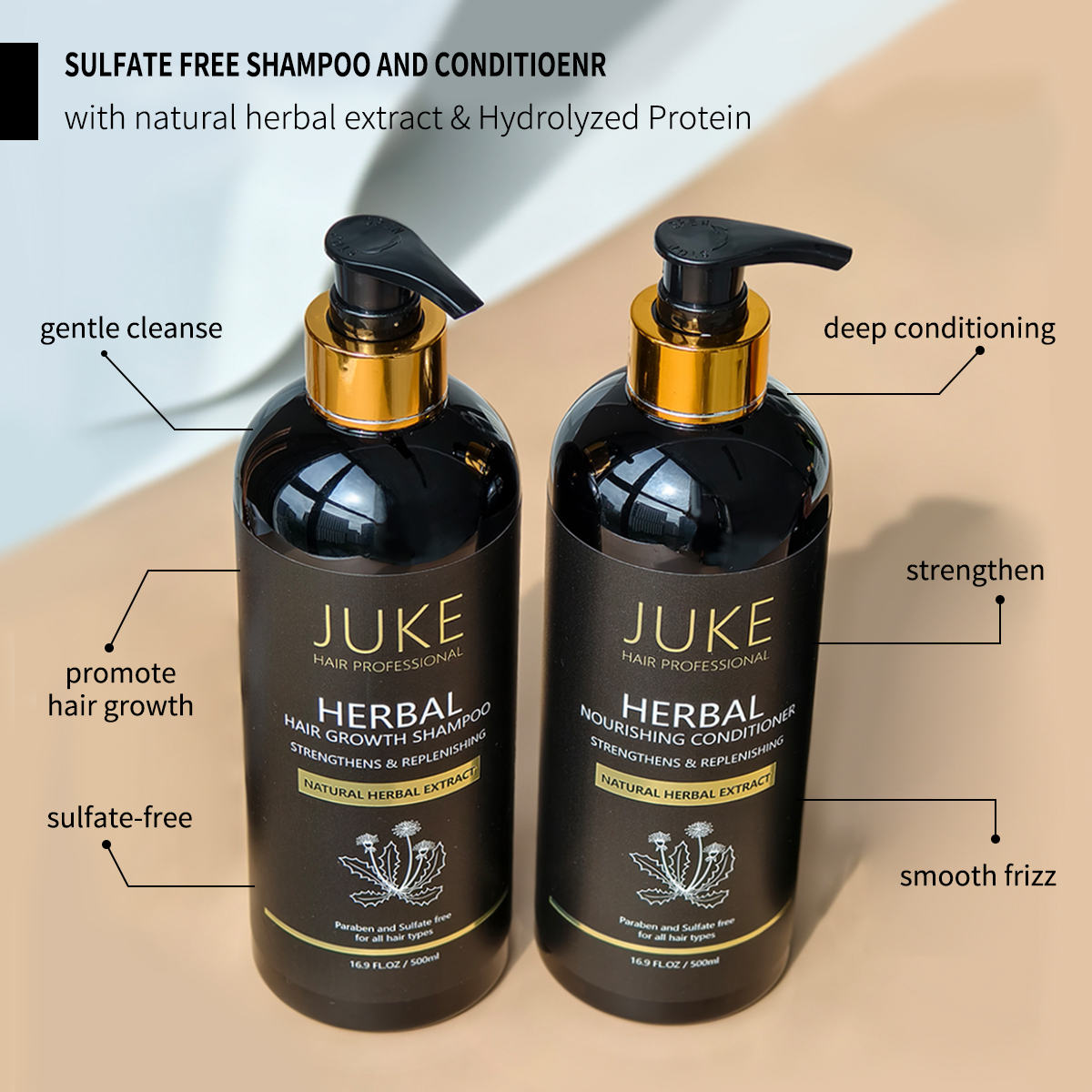 Natural Sulfate Free Herbal Strengthening Hair Care Set
