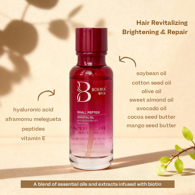Boerfa Wholesale Vegan Small Molecular Peptides Bond Repair Hair Oil Serum