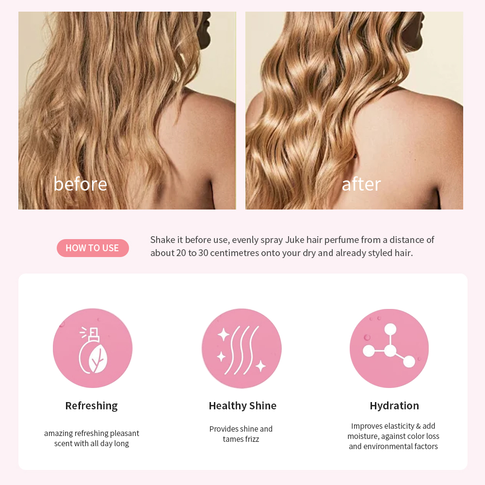 Juke Private Label Vanilla Hair Perfume Spray - Long Lasting Alcohol Free 2-in-1 Hair Care Fragrance Unisex