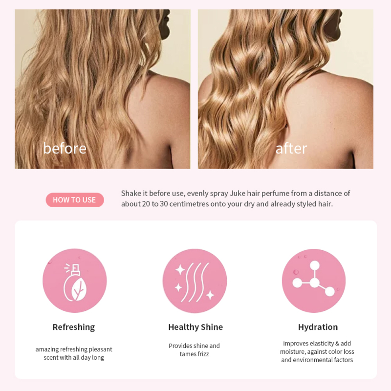 Juke Private Label Vanilla Hair Perfume Spray - Long Lasting Alcohol Free 2-in-1 Hair Care Fragrance Unisex