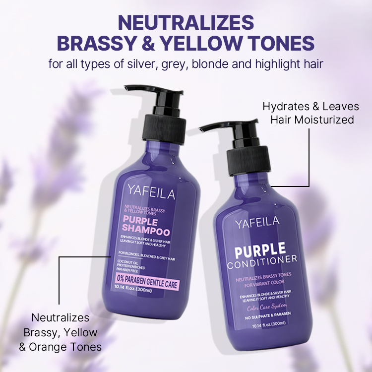 Nourishing Silver Shampoo and Conditioner Tone Correcting for Dry Lightened Gray Hair