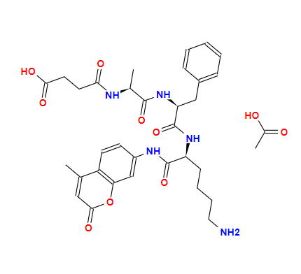 N-Succinyl-Ala-Phe-Lys 7-amido-4-methylcoumarin acetate salt CAS: 117756-27-1