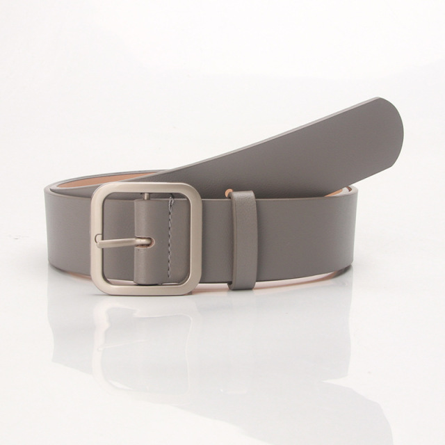 Custom Logo PU Leather Belts For Women Faux Leather Belt With Square Buckle