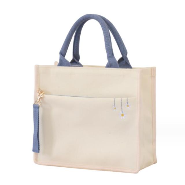 Embroidery Custom Canvas Tote Bags Women Tote Bag with Zipper