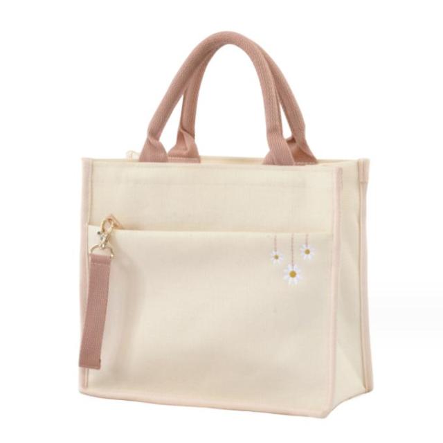 Embroidery Custom Canvas Tote Bags Women Tote Bag with Zipper
