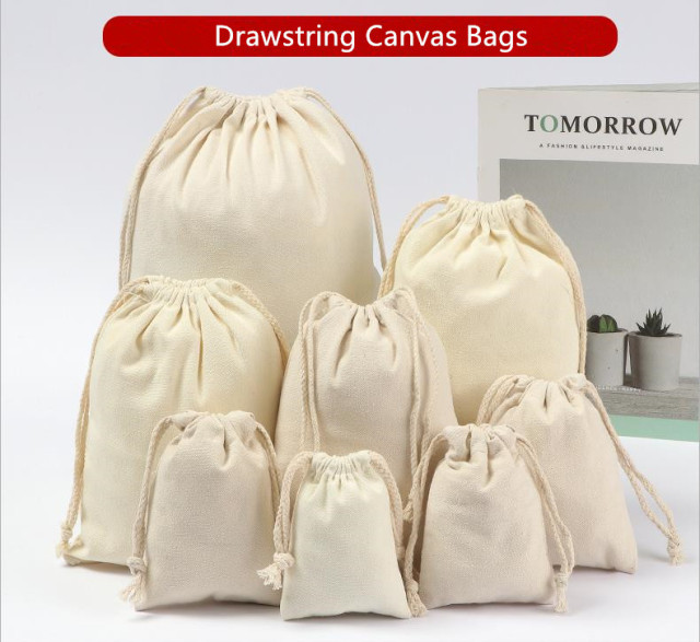 Custom Design Drawstring Canvas Bags Promotional Gift Bag With Personalized Logo