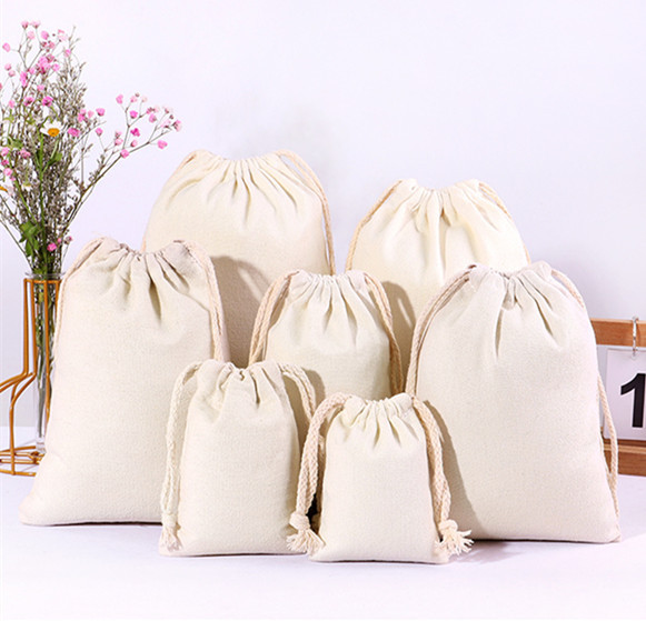 Custom Design Drawstring Canvas Bags Promotional Gift Bag With Personalized Logo
