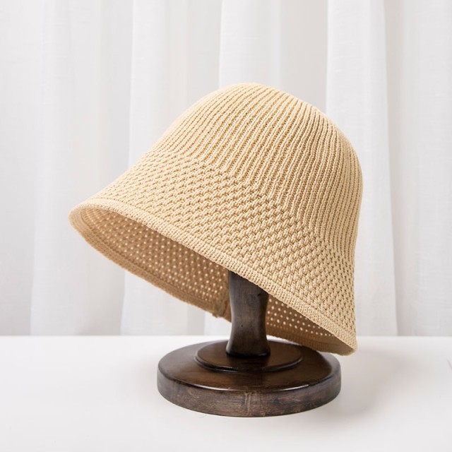 Women Spring Summer Sunscreen Foldable Bucket Hat Crochet