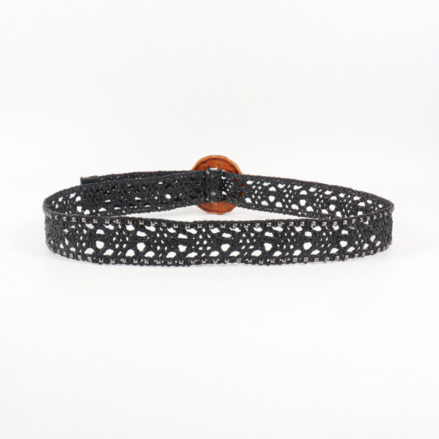 PP Rattan Straw Hollow Woven Elastic Waist Belt - Women Braided Stretch Belts Boho Style