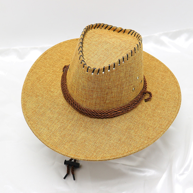 Factory Wholesale Western Cowboy Straw Fedora Hats For Men - Wide Brim Panama Hat