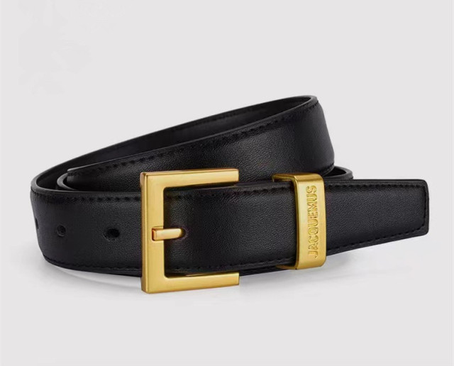Custom Logo Genuine Leather Belt For Women - Retro Dress Belts With Vintage Square Single Prong Buckle