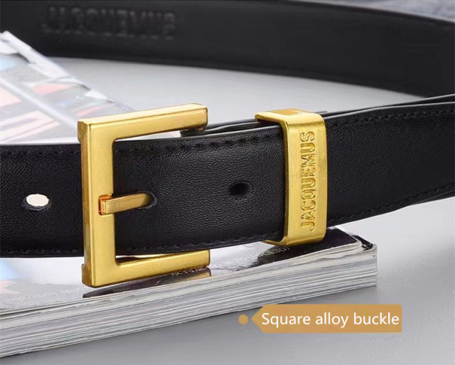 Custom Logo Genuine Leather Belt For Women - Retro Dress Belts With Vintage Square Single Prong Buckle