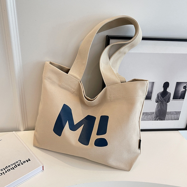 Heavy Duty Washable Canvas Tote Bag For School - Fashionable Reusable Grocery Shopping Bags