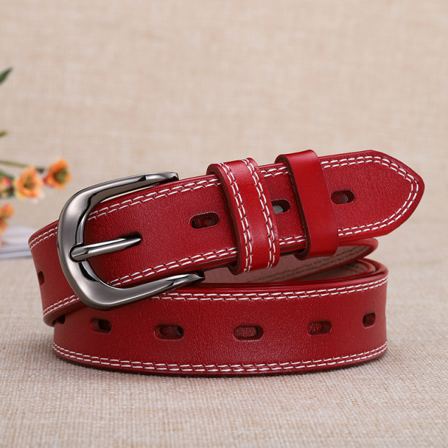 Fashion Women Belt Leather - Classic Casual Belts For Jeans Pants With Metal Pin Buckle