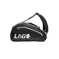 High-quality Black Leather Custom Logo Unisex Tennis Bag Padel racket