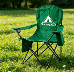 MSOD-9204 Portable Camping Chair with Can Cooler Side Pockets & Cup Holder,Great for Camping, Tailgating, Firepits, Patio, & More