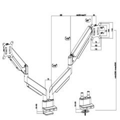 UDT22-C024 Heavy Duty Gas spring monitor desk mount