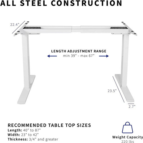 DM01-22R-W Electric Height Adjustable Sit-Stand Desk