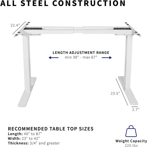 DM01-22R-W Electric Height Adjustable Sit-Stand Desk