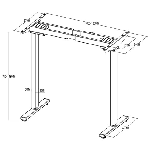 DM01-22R-W Electric Height Adjustable Sit-Stand Desk