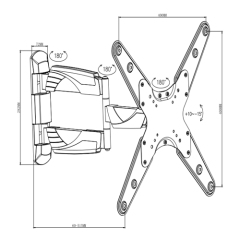 UPA39-443 Elegant Slim Full-motion Curved & Flat Panel TV Wall Mount For most 26"-55" curved & flat panel TVs
