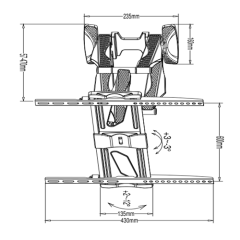 PLA10-466S Premium Elegant Articulating Panel TV Wall Mount For most 26"-55" curved & flat panel TVs
