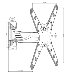UPA39-441 Elegant Slim Full-motion Curved & Flat Panel TV Wall Mount For most 26"-55" curved & flat panel TVs