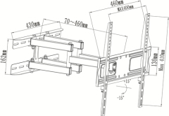 PLA09-446 Super economy Articulating Flat Panel TV Wall Mount For most 26"-55" curved & flat panel TVs